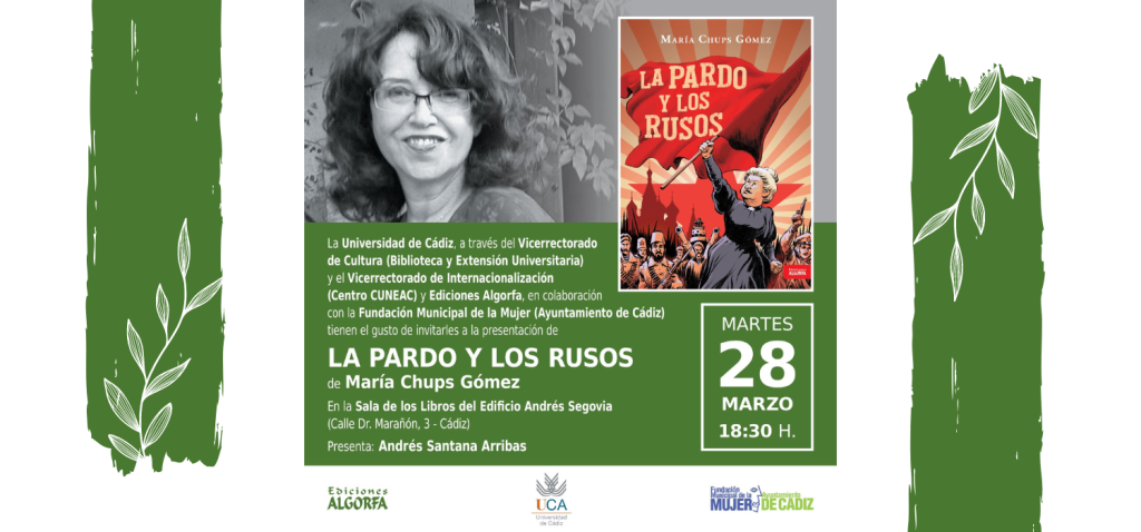 Писательница Мария Чупс представляет свою книгу «Ла Пардо и русские», представленную Андресом Сантаной Аррибасом, главой Центра CUNEAC