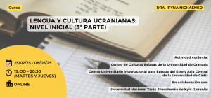 Abierta inscripción para el Curso Online de Lengua y Cultura Ucranianas: nivel Inicial A1 (3ª y ú...