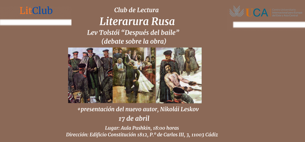 Tertulia literaria sobre “Después del baile” de Lev Tolstoi